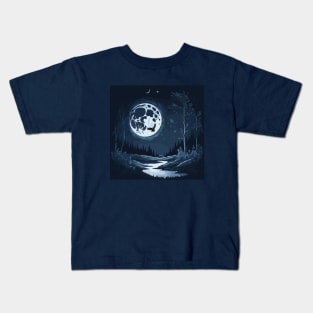 Beauty of night and moon Kids T-Shirt